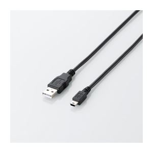 （まとめ）エレコム エコUSB2.0ケーブル（mini-Bタイプ） U2C-JM20BK【×5セット】