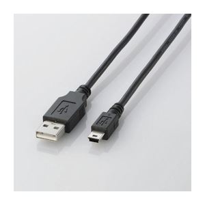 （まとめ）エレコム USB2.0ケーブル（mini-Bタイプ） U2C-M10BK【×10セット】