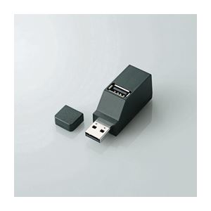 （まとめ）エレコム ノートパソコン用 直挿し3ポートUSBハブ U2H-PP3BBK【×5セット】