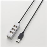 （まとめ）エレコム 4ポートUSBハブ U2H-TZ410SSV【×2セット】