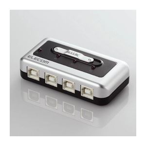 （まとめ）エレコム USB2.0対応切替器 U2SW-T4【×2セット】