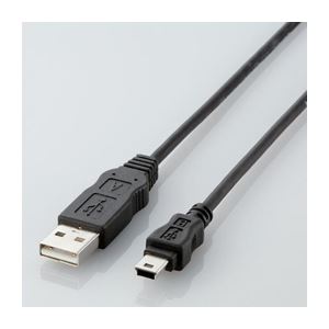 （まとめ）エレコム エコUSBケーブル（A-miniB・2m） USB-ECOM520【×5セット】