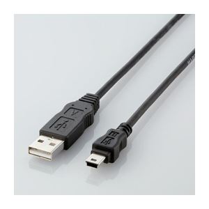 （まとめ）エレコム エコUSBケーブル（A-miniB・5m） USB-ECOM550【×5セット】