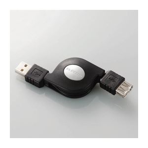 （まとめ）エレコム 巻き取り式USBケーブル USB-RLEA15【×3セット】