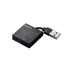 （まとめ）エレコム ケーブル固定メモリカードリーダ MR-K009BK【×5セット】