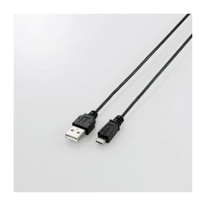 （まとめ）エレコム 極細Micro-USB（A-MicroB）ケーブル U2C-AMBX05BK【×5セット】