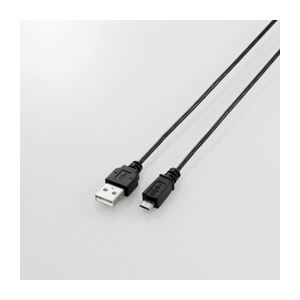 （まとめ）エレコム 極細Micro-USB（A-MicroB）ケーブル U2C-AMBX10BK【×5セット】