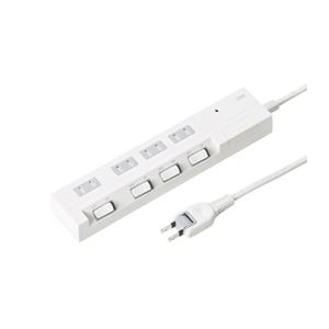 （まとめ）サンワサプライ 節電エコタップ（2P、4個口、5m） TAP-S15-5【×2セット】