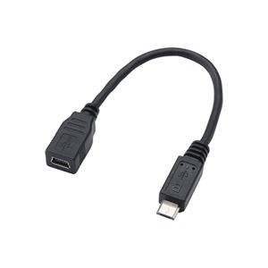 （まとめ）サンワサプライ マイクロUSB変換アダプタ（MicroBオス-ミニBメス） AD-USB17【×5セット】