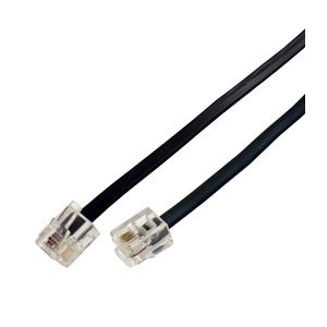 （まとめ）ミヨシ（MCO）6極4芯モジュラ-ケーブル 黒 10m TC-410BK【×5セット】