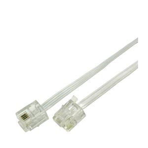 （まとめ）ミヨシ（MCO）6極4芯フラットモジュラ-ケーブル 白 5m TC-405FW【×10セット】