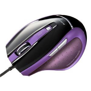 （まとめ）サンワサプライ ブルーテック有線マウス（ブラックバイオレッド） MA-118HBKV【×2セット】