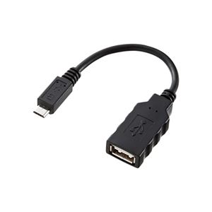 （まとめ）サンワサプライ USBホスト変換アダプタケーブル（MicroBオス-Aメス） AD-USB18【×5セット】