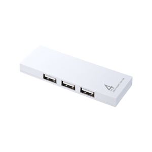 （まとめ）サンワサプライ 磁石付スリム4ポートUSB2.0ハブ（ホワイト） USB-HUM410W【×3セット】