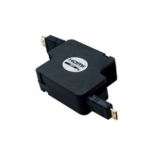 （まとめ）ミヨシ（MCO）HDMIコードリ-ルタイプケーブル HDMI-ミニHDMI 1.2m ブラック HDM-HERC12／BK【×2セット】