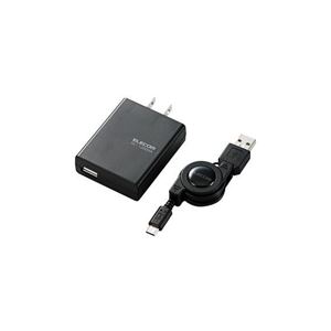 （まとめ）エレコム スマートフォン用AC充電器 MPA-ACURCBK【×3セット】