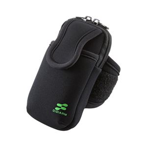 （まとめ）サンワサプライ アームバンドスポーツケース（LL、ブラック） PDA-MP3C10BK【×2セット】