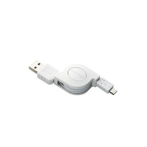 （まとめ）エレコム 充電／データ転送用巻取りmicroUSBケーブル MPA-AMBIRLC08WH【×3セット】