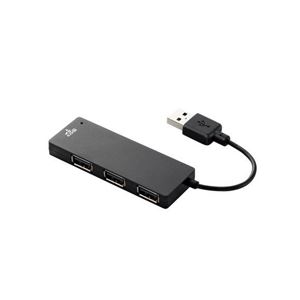 （まとめ）エレコム microSDカードリーダ機能付きUSBハブ U2H-SMC4BBK【×3セット】