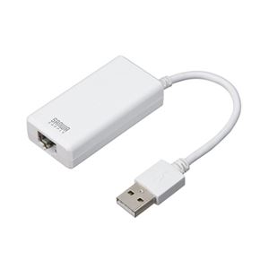 （まとめ）サンワサプライ USB2.0LANアダプタ LAN-ADUSBRJ45【×2セット】