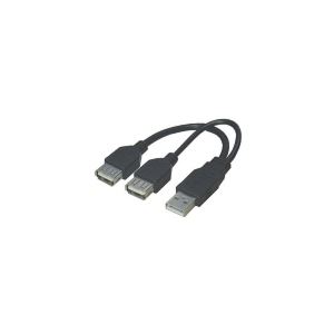 （まとめ）変換名人 USB分岐ケーブル USBA／2【×20セット】