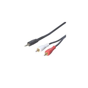 （まとめ）変換名人 オーディオケーブル（3.5mm→RCA）1.8m R35-18G【×10セット】
