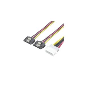 （まとめ）変換名人 4pin電源→SATA電源2分岐 4P-SPR／2【×10セット】
