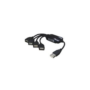 （まとめ）変換名人 USB2.0-4ポートHUB（ケーブルタイプ） USB2-HUB4【×5セット】