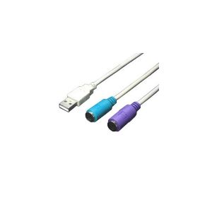 （まとめ）変換名人 USB-PS2変換（2分岐） USB-PS2【×10セット】