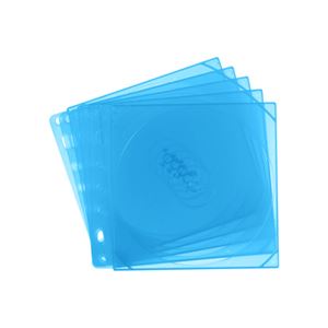 （まとめ）サンワサプライ リング穴付きブルーレイメディア対応ケース（5枚セット・ブルー） FCD-RBD5BL【×10セット】