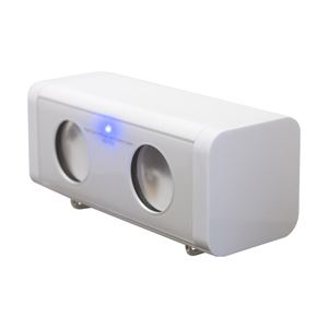（まとめ）JESTTAX AC／USB／電池 巻取りスピーカー MS-P11 WH【×2セット】