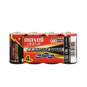 （まとめ）maxell（マクセル）アルカリ乾電池ボルテージ 単1形4本シュリンクパック LR20（T） 4P【×5セット】