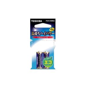 （まとめ）東芝 アルカリ電池「IMPULSE インパルス」単5形 2本パック LR1H-2EC【×20セット】