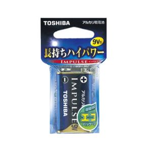 （まとめ）TOSHIBA（東芝）9V型アルカリ電池（角型電池）IMPULSE006P 6LF22H EC【×10セット】