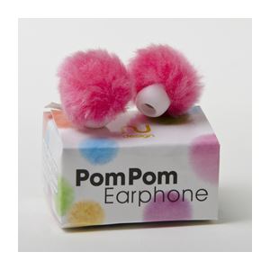 （まとめ）ランドポート ポンポン イヤホン マゼンタ POM-36MG【×3セット】