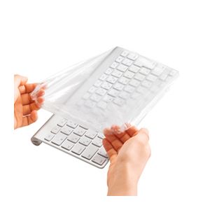 （まとめ）サンワサプライ キーボードマルチカバー（シャワーキャップタイプ、小サイズ、3枚セット FA-CAPSET2【×2セット】