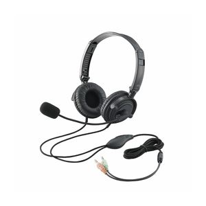 （まとめ）エレコム ヘッドセット（両耳オーバーヘッド） HS-HP20BK【×2セット】