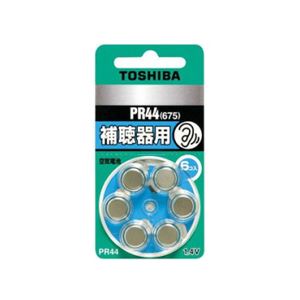 （まとめ）東芝 空気電池 補聴器用 1.4V・6個パック PR48V 6P【×5セット】