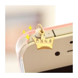 （まとめ）JayLoo イヤホンジャックアクセサリ アンティークストーリー（クラウン）【×5セット】
