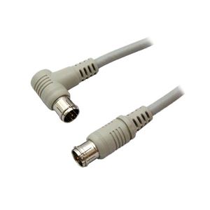 （まとめ）3Aカンパニー デジタル放送対応4Cアンテナケーブル 10m ストレート⇔L型 ニッケルプラグ S4CFB100SL【×5セット】