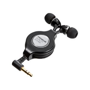 （まとめ）サンワサプライ ステレオイヤホン（巻き取り式） MM-HP118BK【×3セット】