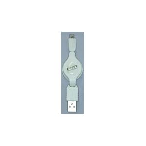 （まとめ）PROTEK 充電専用 巻取式スマートフォンケーブル ホワイト PPC-MIWH【×5セット】