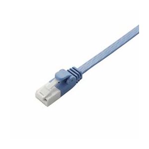 （まとめ）エレコム ツメ折れ防止フラットLANケーブル（Cat6準拠） LD-GFT／BU20【×5セット】