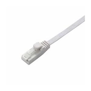 （まとめ）エレコム ツメ折れ防止フラットLANケーブル（Cat6準拠） LD-GFT／WH20【×5セット】