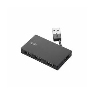 （まとめ）エレコム USB2.0ハブ（ケーブル収納タイプ） U2H-YK4BBK【×5セット】