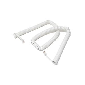 （まとめ）ミヨシ 受話器用カ-ルコ-ド 0.6m ホワイト TCC-406WH【×10セット】