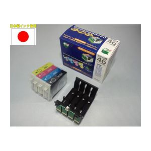 （まとめ）日本ナノディジタル EPSON用IC4CL46互換インクカートリッジ（新開発ホルダータイプスタートセット） NEH-46-4PACK【×2セット】