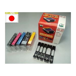 （まとめ）日本ナノディジタル Canon用BCI-321+320／5MP互換インクカートリッジ（新開発ホルダータイプスタートセットA） NCHA-321+320-5PACK【×2セット】