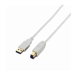 （まとめ）エレコム 極細USB3.0ケーブル（A-B） USB3-ABX15WH【×3セット】