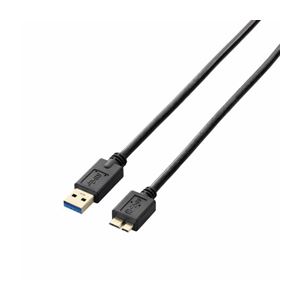 （まとめ）エレコム USB3.0ケーブル（A-microB） USB3-AMB10BK【×3セット】